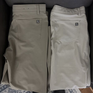 2 EUC MEN’S FJ FOOTJOY PERFORMANCE PANTS SIZE 36 WAIST 32 36x32 GOLF ATHLETIC